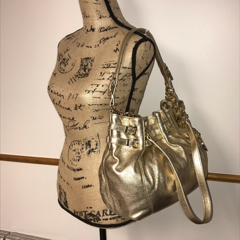 Michael Kors metallic gold large shoulder bag. NWT - Picture 1 of 7